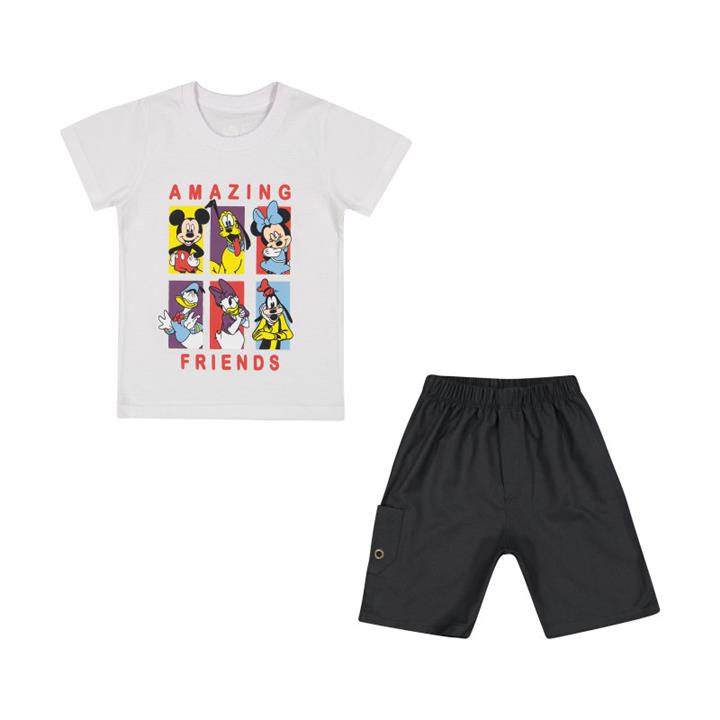 ست تی شرت و شلوارک پسرانه سون پون مدل 1391770-01 Seven Poon 1391770-01 T-Shirt And Shorts Set For Boys